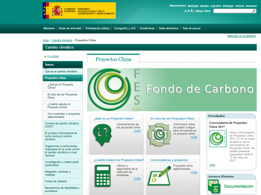 Climate projects within the Carbon Fund for a Sustainable Economy (FES CO2) MAGRAMA