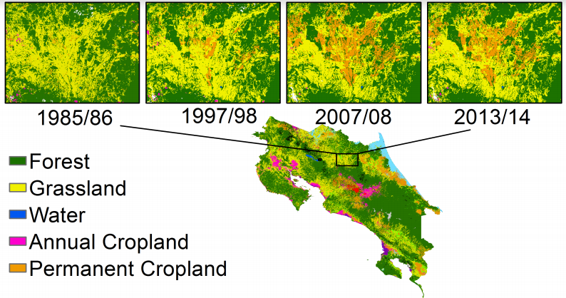 Generating a consistent historical time series of activity data from land use change for the development of Costa Rica’s REDDplus reference level