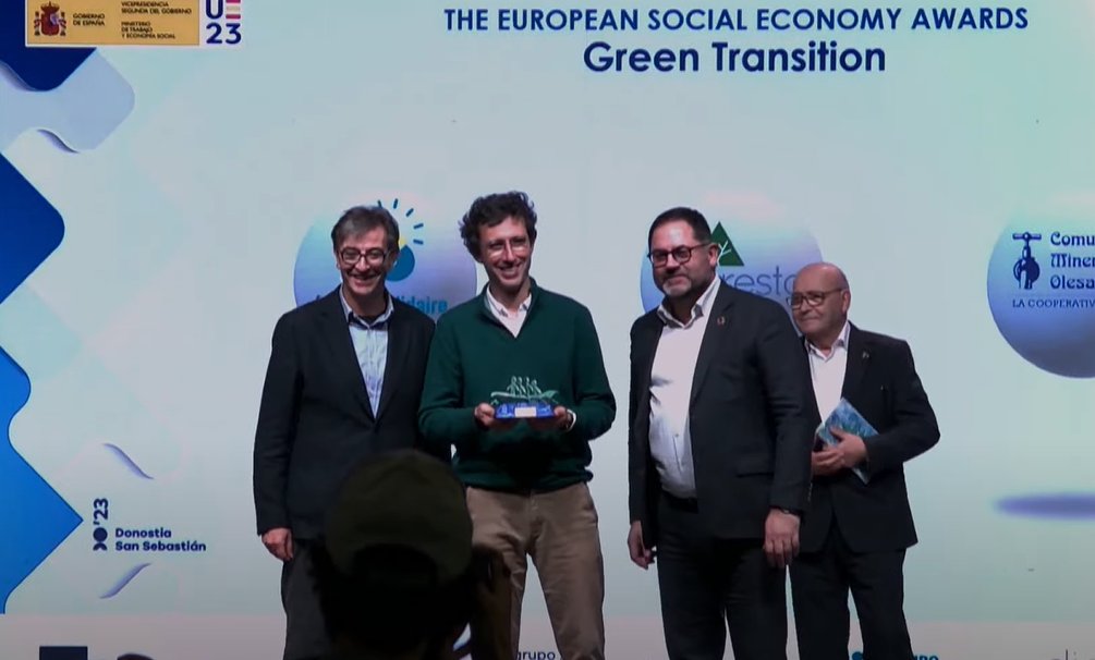 AGRESTA ha sido premiada en los premios europeos de Economía Social en la categoría de Transición Verde